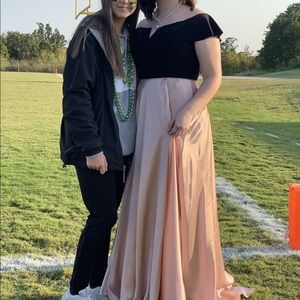 Black and gold prom dress